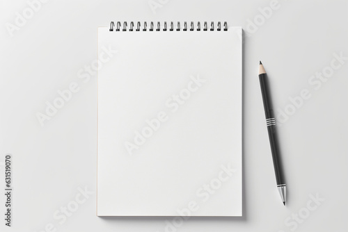 White blank sheets of a4 paper size or documents mockup with pen on a gray background, Template for design, aesthetic look © alisaaa
