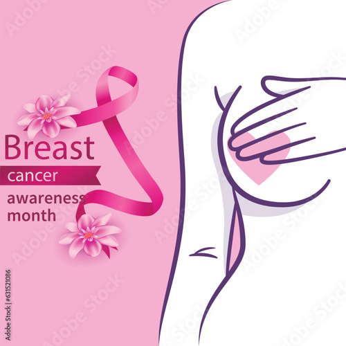 Free vector hand drawn flat breast cancer awareness month illustration