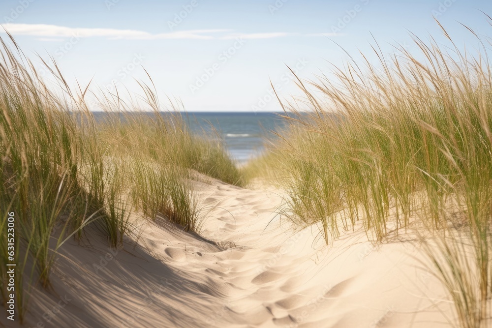 Dune grass on the beach, Generative AI Dune grass on the beach, Generative AI