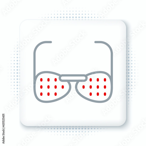 Line Glasses for the blind and visually impaired icon isolated on white background. Colorful outline concept. Vector