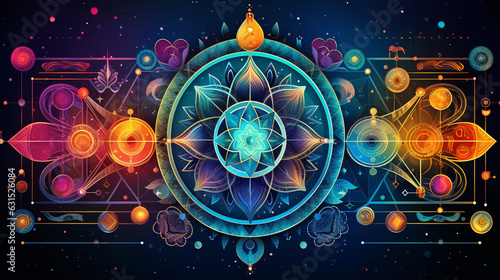 Exquisite Mandala with Sacred Symbols and Spiritual Meanings 