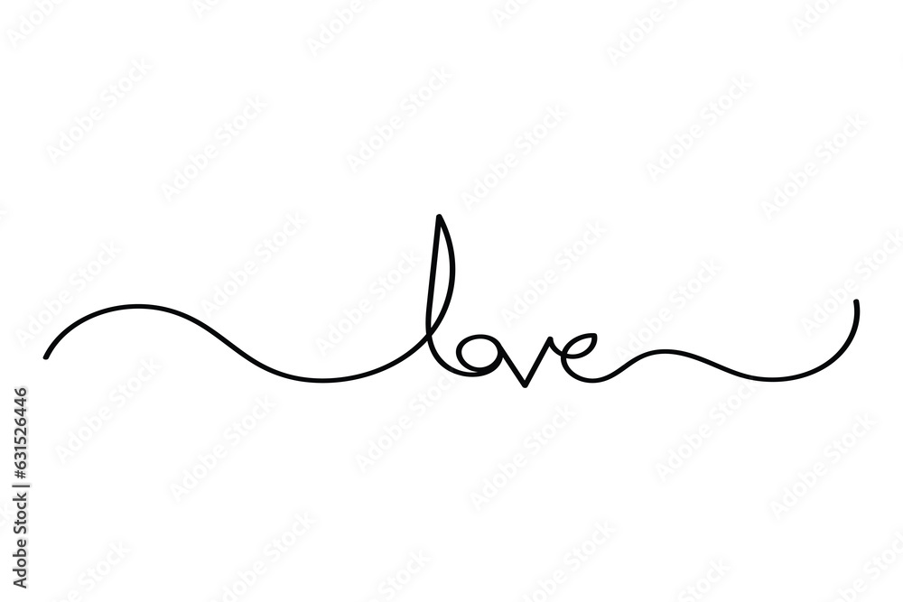 Love and heart with line art vector illustrations Love and heart with line art vector illustrations