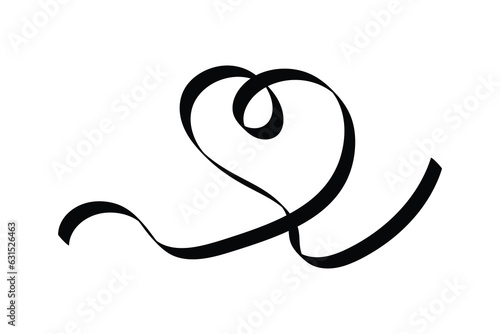 Love and heart with line art vector illustrations photo