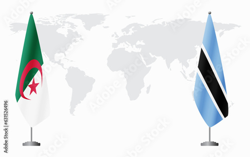 Algeria and Botswana flags for official meeting