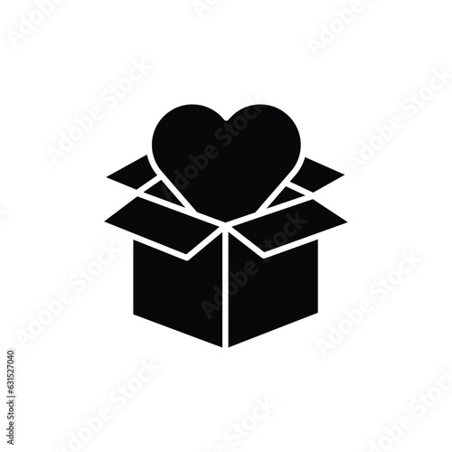Packaging love icon. solid icon