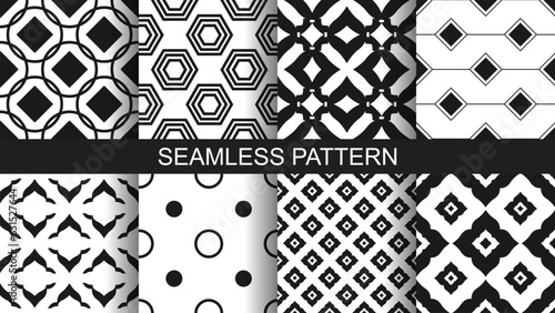 A set of seamless  geometric patterns