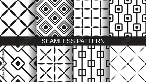 A set of seamless  geometric patterns