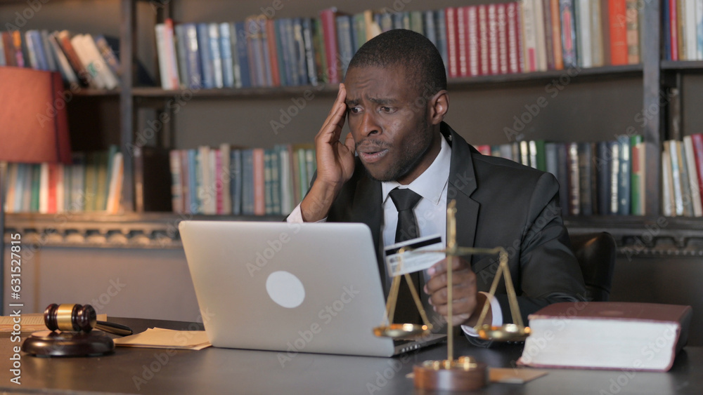 African American Lawyer Having Payment Failure at Work African American Lawyer Having Payment Failure at Work