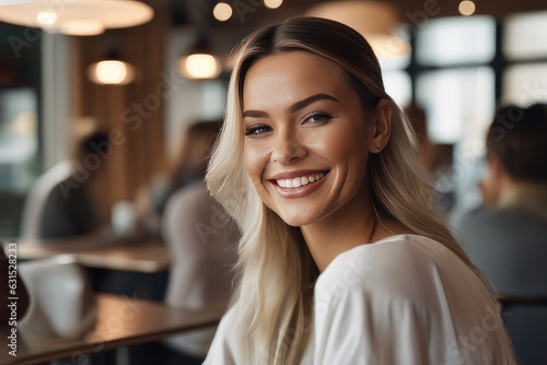 portrait of a woman in a restaurant