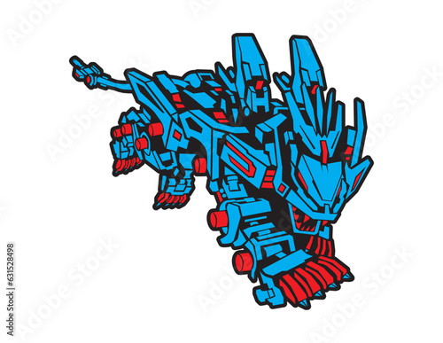 animal zoid liger tiger mecha robot vector