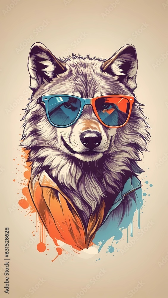 Obraz premium Minimalist Wolf Logo: Versatile Vector Sticker Designs. Generative ai