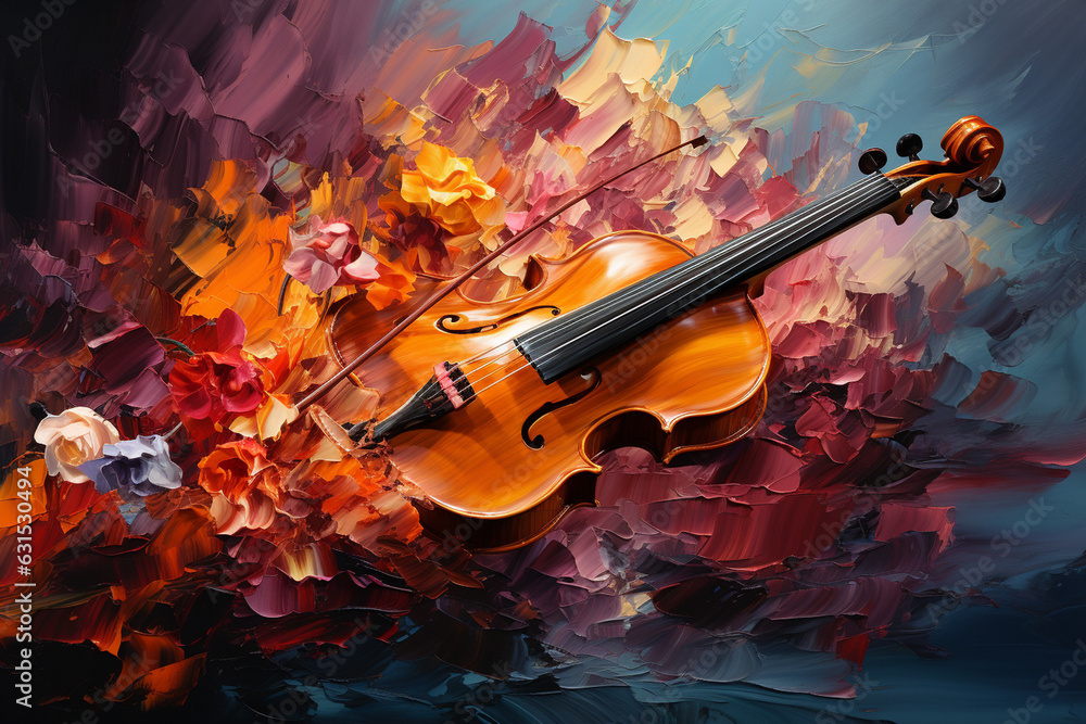 Abstract violin wallpaper. Musical instrument background.