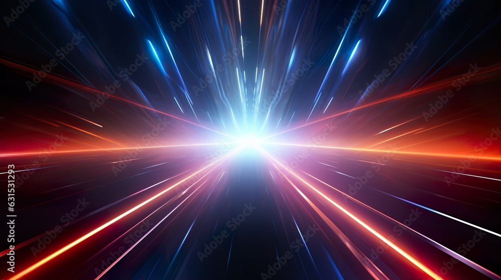 bunch of optical fibers dynamic flying from deep on technology background space