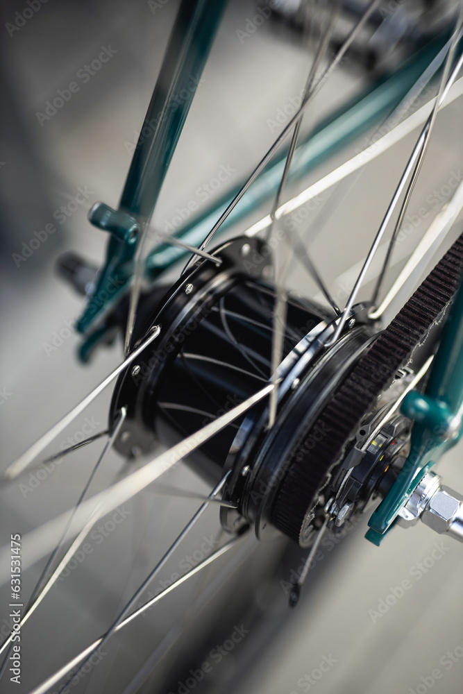 Obraz premium Bicycle wheel close up. Transportation