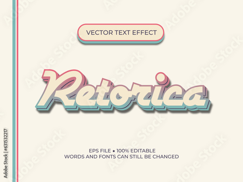 3d vintage text effect, rhetoric text effect