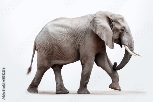 Elefant vor wei  em Hintergrund  Generative AI