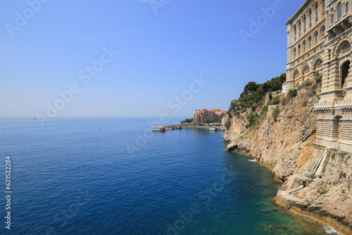 View of sea and Oceanographic museum of Monaco