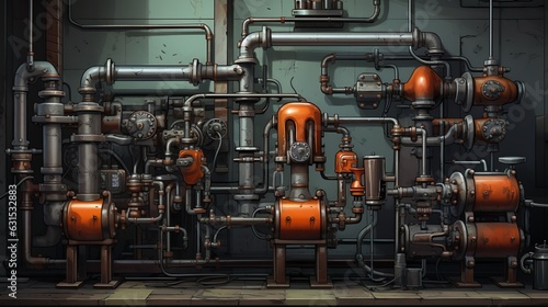 factory industrial pumps engineering machines for fantasy artwork steampunk wallpapers