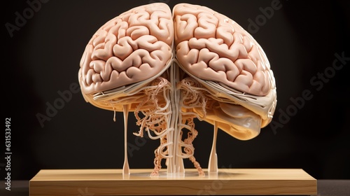 Human head and brain. intelligence and science , education model 3d