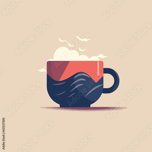 Plain and simple coffee mug flat design