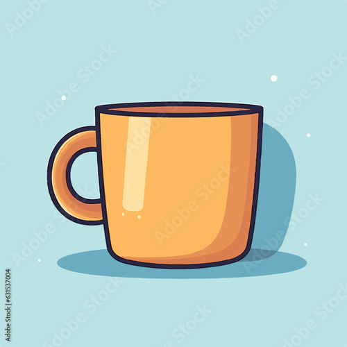 Plain and simple coffee mug flat design