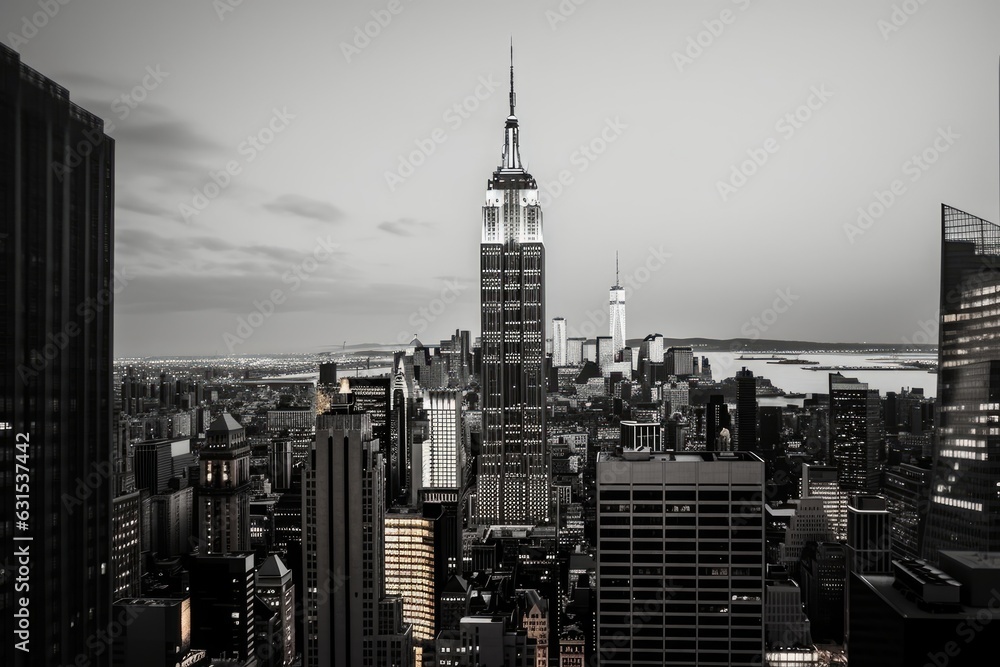 Obraz premium Empire State Building in New York City, Generative AI