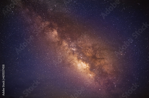 Fototapeta Naklejka Na Ścianę i Meble -  The Milky Way galaxy on a starry night sky with the core of the galaxy.