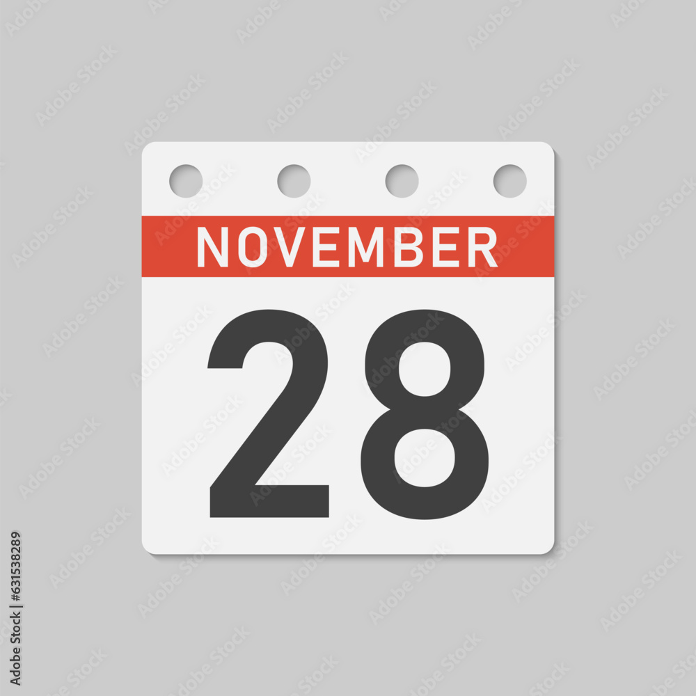 Icon page calendar day - 28 November Icon page calendar day - 28 November