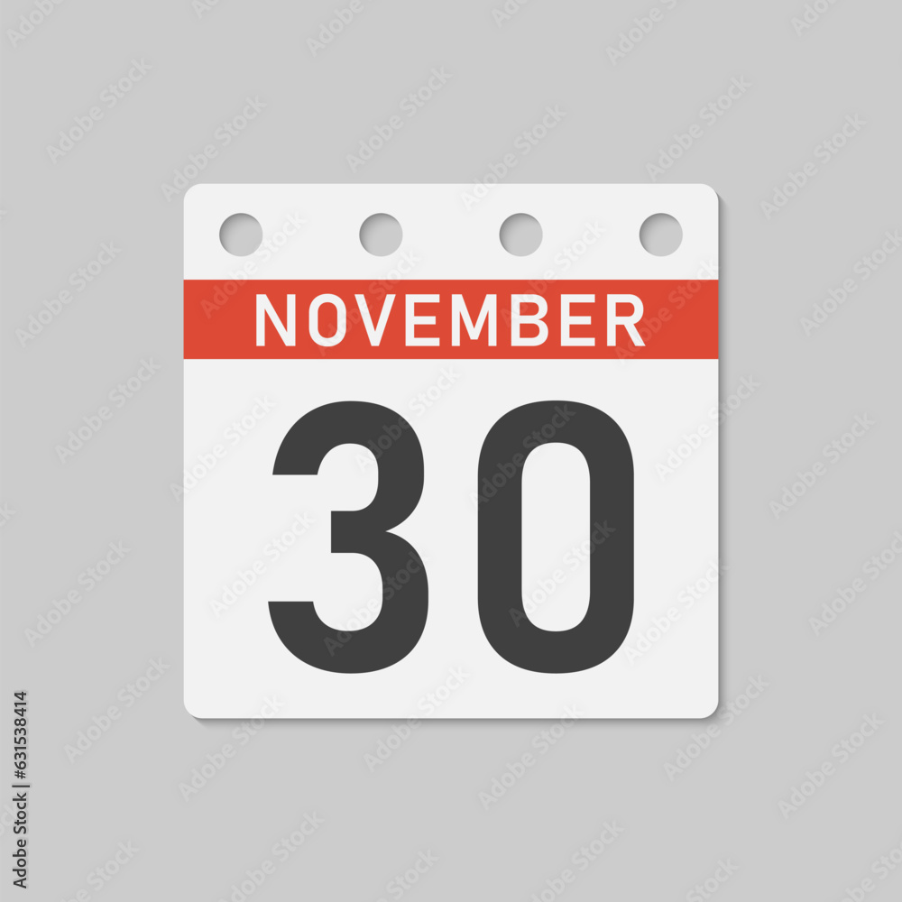 Icon page calendar day - 30 November Icon page calendar day - 30 November