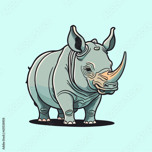 cartoon rhino vector illustration