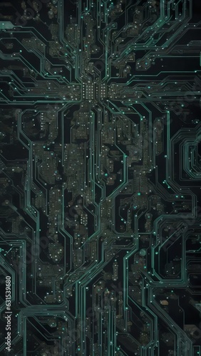 A Web of Circuit Boards And Electronic Components Symbolize aI and Progress
