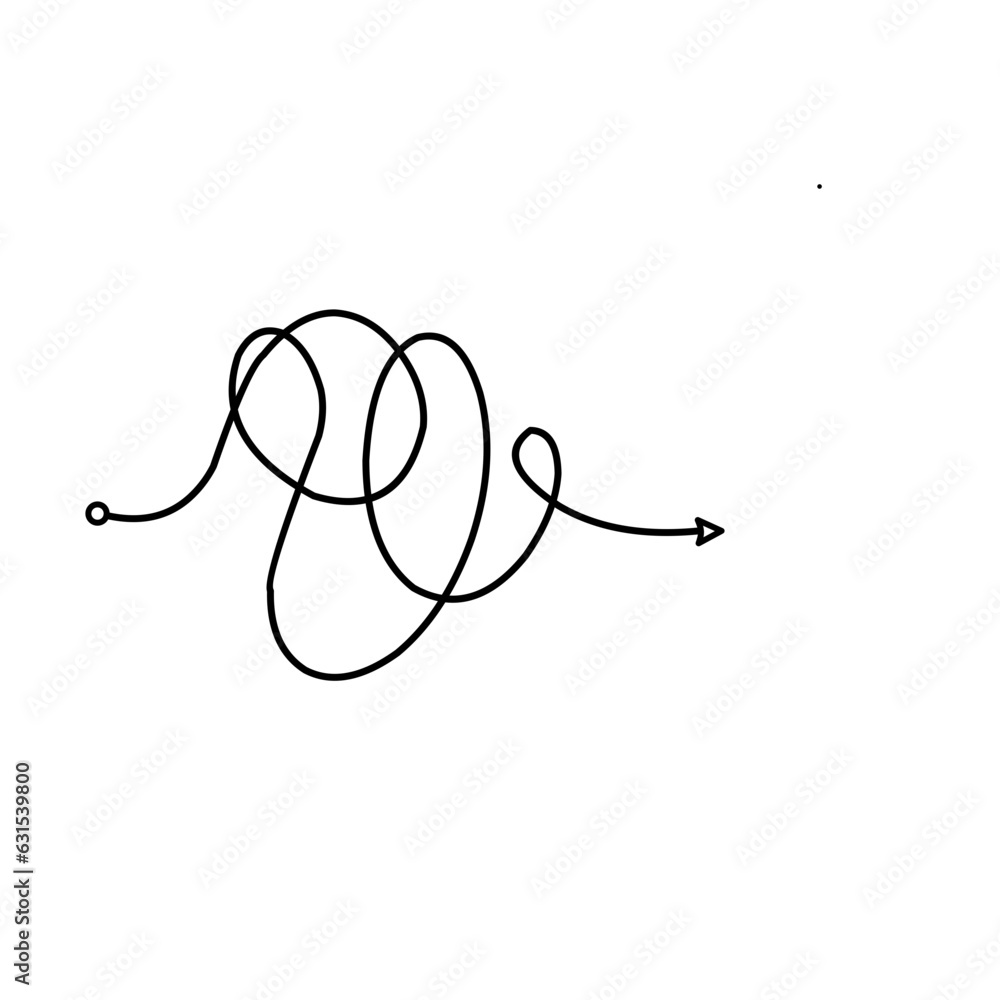 Obraz premium Insane messy line, complicated clew way