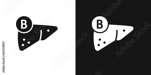 Hepatitis B vector icon. Liver disease, hepatic sign
