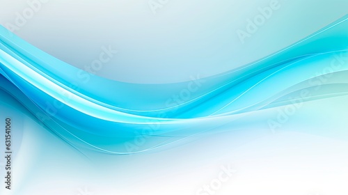 Abstract Banner Background in Cool Blue Gradient Colours. Blurred Blank Space for Text or Copy: Generative AI