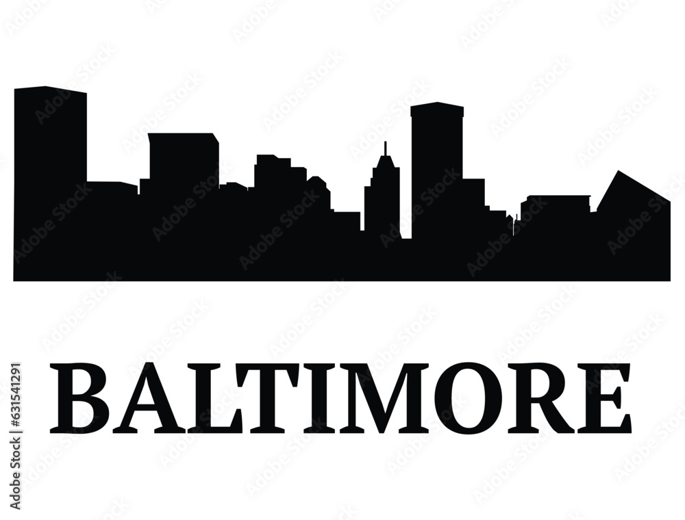 Baltimore skyline silhouette vector art