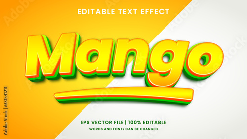 Mango fruit 3d editable text effect