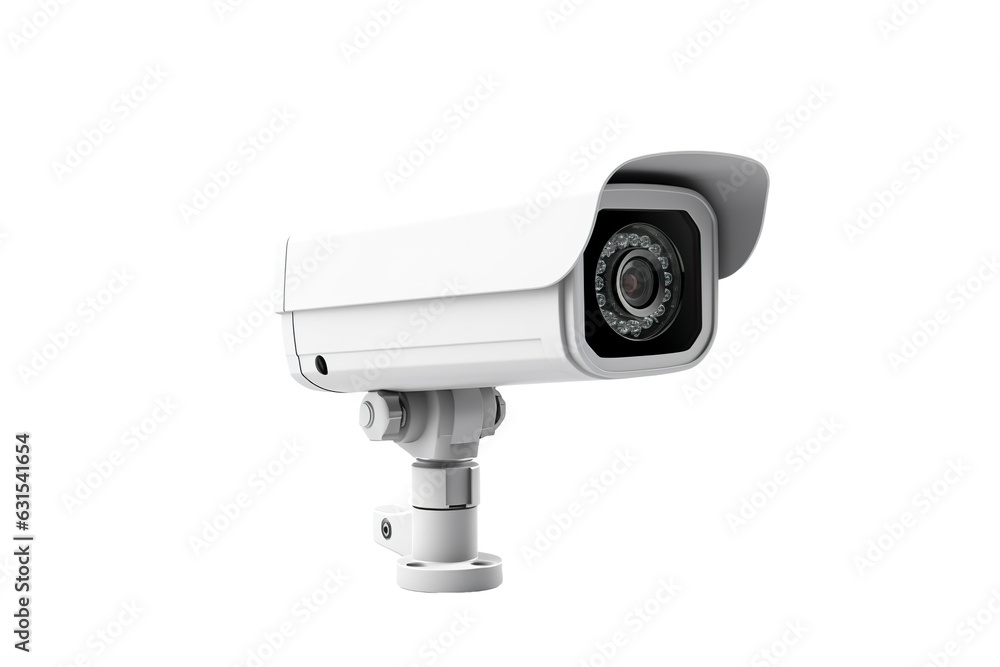 Full view photo image Security camera on a white background isolated PNG