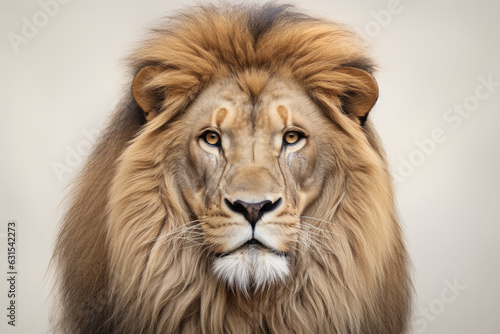 the lion king - roar - teeth - wild lion - studio - isolated - white background - Created with Generative AI technology.