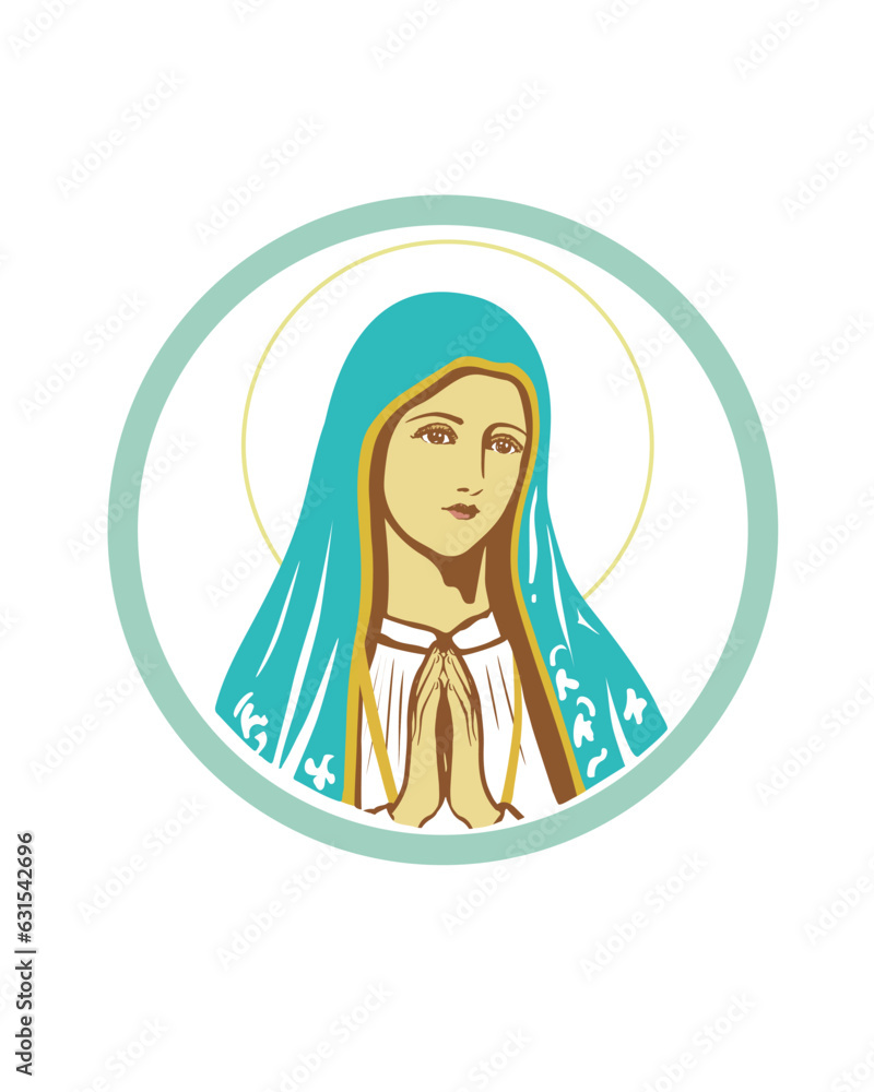 Our Lady of Fatima Illustration Virgin Mary Catholic vector Stock ...