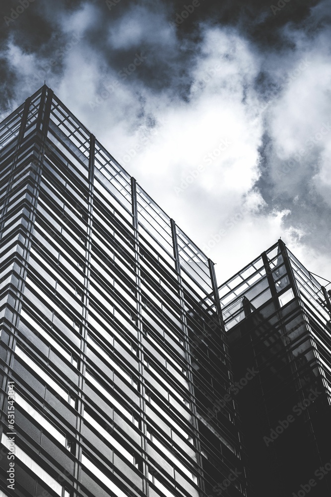 Low-angle shot of hotel blocks against a cloudy sky in Oslo, Norway. Low-angle shot of hotel blocks against a cloudy sky in Oslo, Norway.