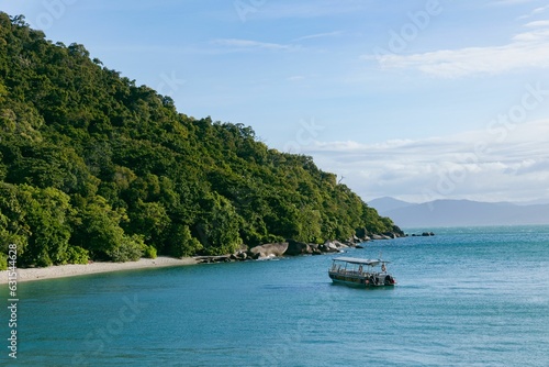Landscape view of pristine waters of Fitzroy Island, Cairns