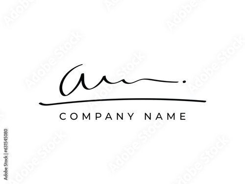 abstract AM handwritten logo design