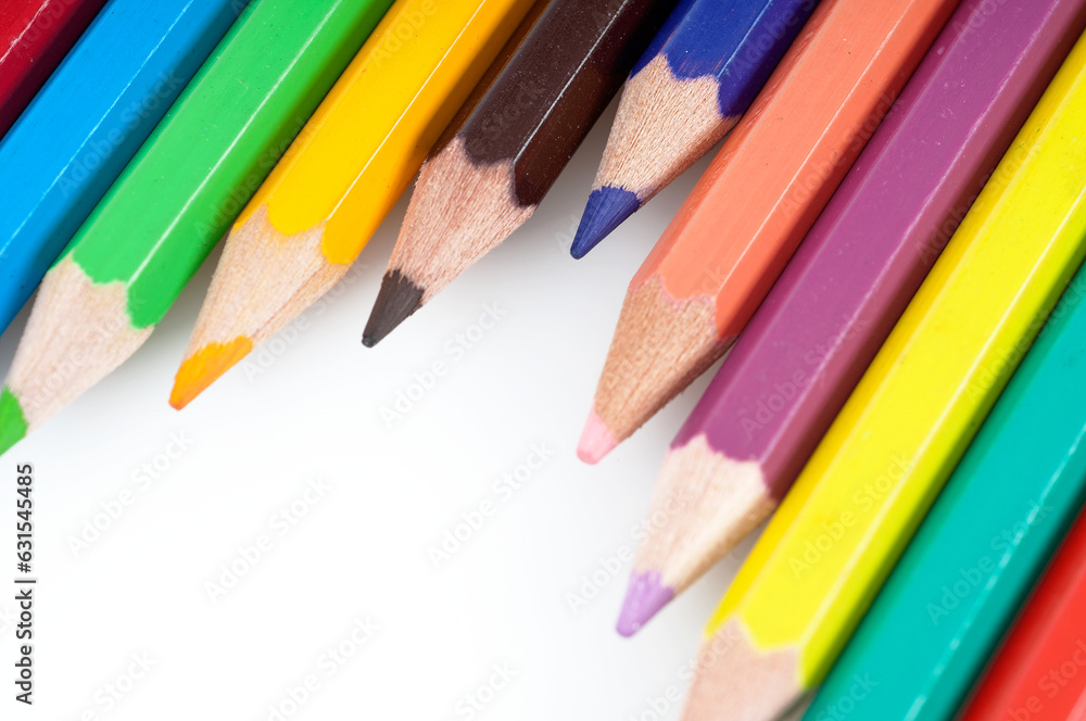 Fototapeta premium Colored pencils are one of the students' favorite school supplies.