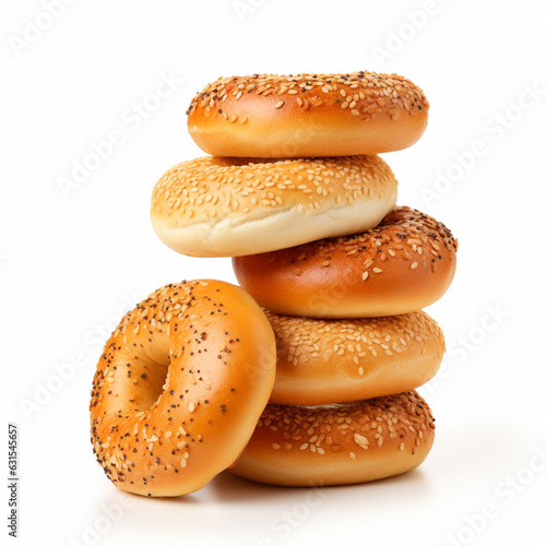 Bagels on a white background