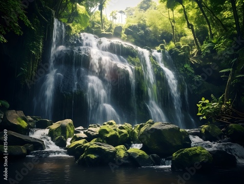 Rauschende Natursymphonie: Der Waldwasserfall in Aktion
