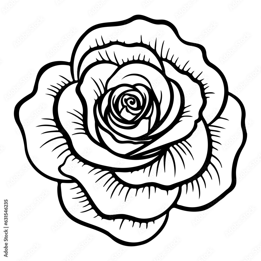 Rose icon, Simple rose blossom illustration. Rose icon, Simple rose blossom illustration.