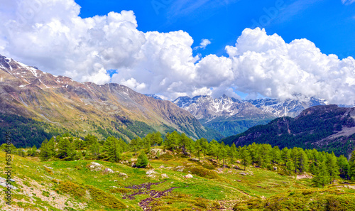 Die Livigno Alpen vom Berninapass aus gesehen