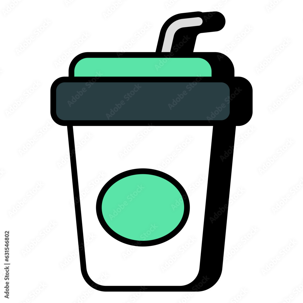 An editable design icon of takeaway drink An editable design icon of takeaway drink