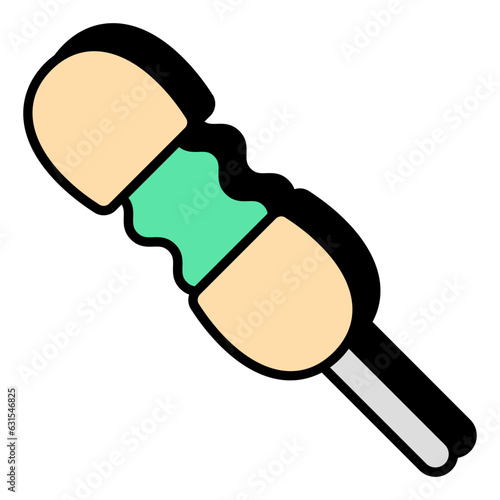 A unique design icon of bbq skewer