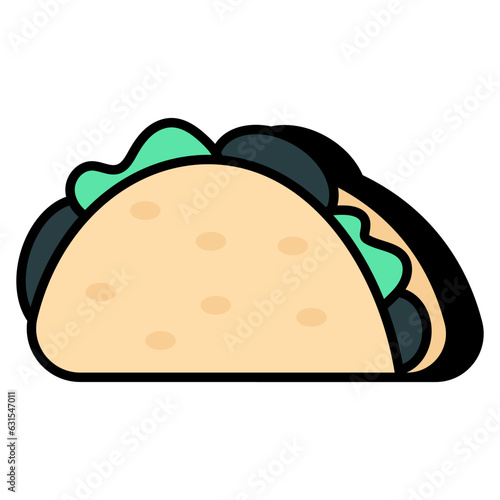 A mouth watering icon of taco 